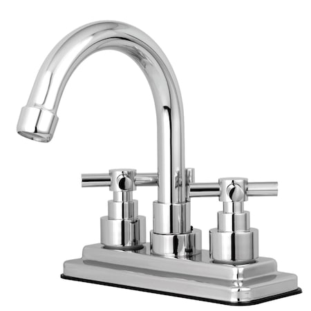 Kingston Brass KS8661EX Elinvar 4" Centerset Bathroom Faucet W/ Brass Pop-Up, Chrome KS8661EX